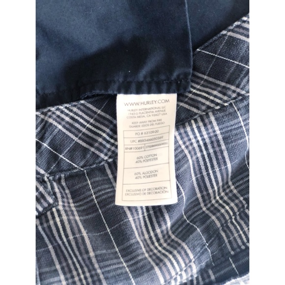 Hurley Mens Plaid Flat Front Trouser Shorts with Pockets - Picture 4 of 5